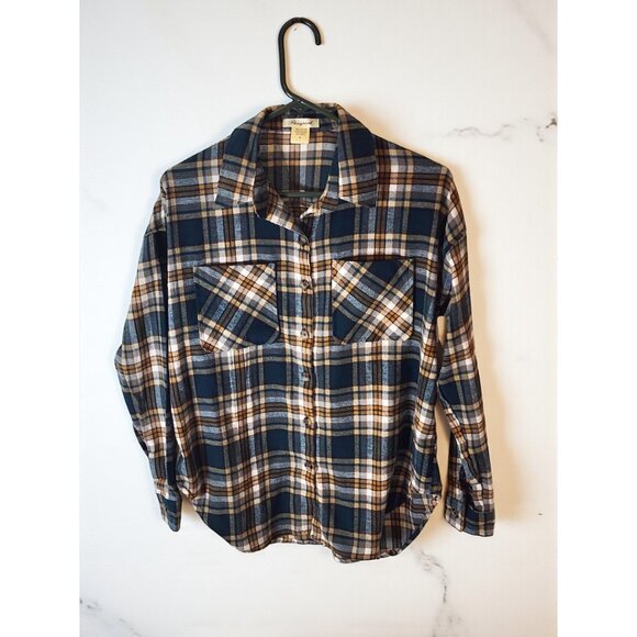 Passport Women's Plaid Flannel Shirt Sz S – Teal Golden Check – 100% Cotton NWT - Picture 3 of 11